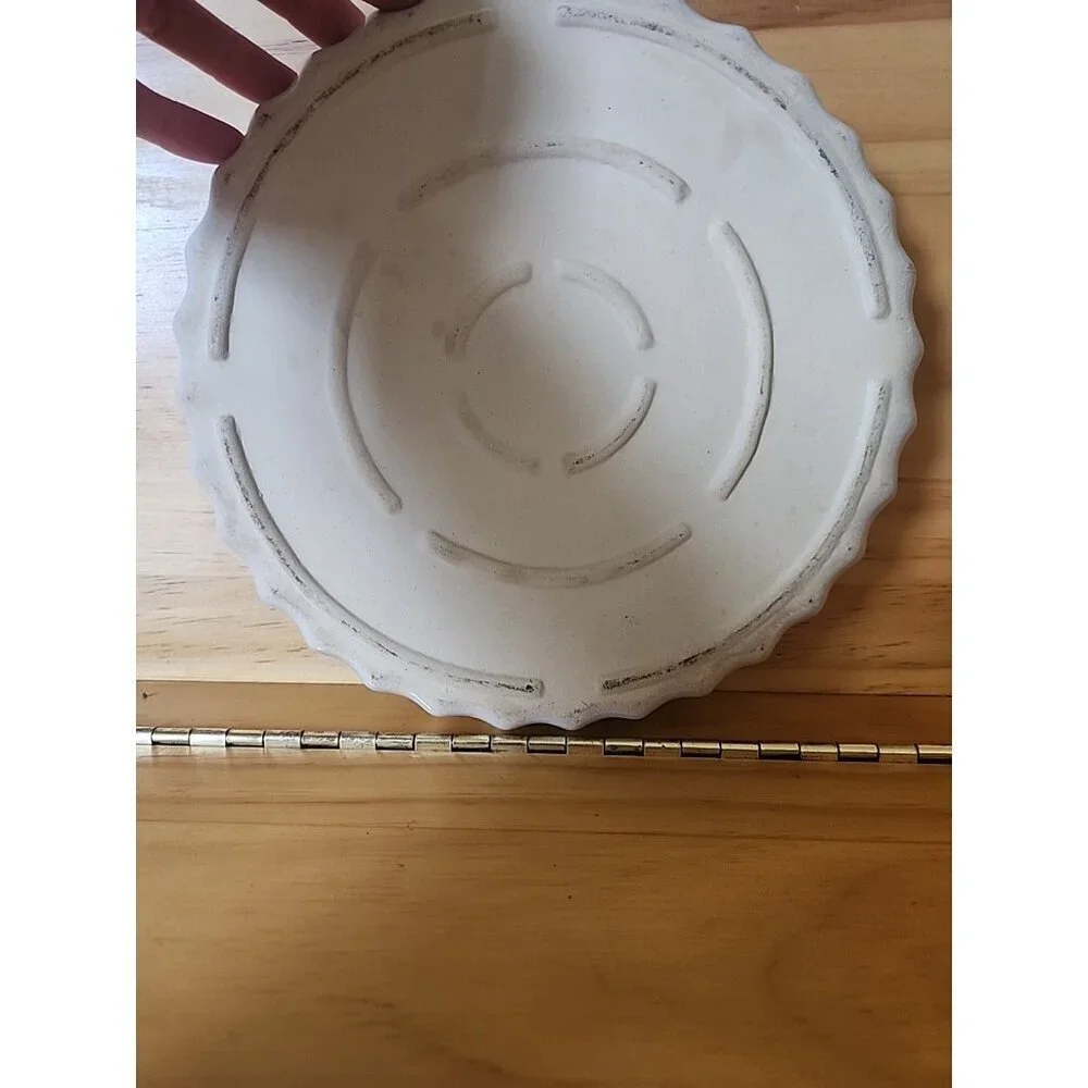 Ashley Ceramics VTG Quiche Lorraine Recipe White Ceramic Fluted Tart Pan England